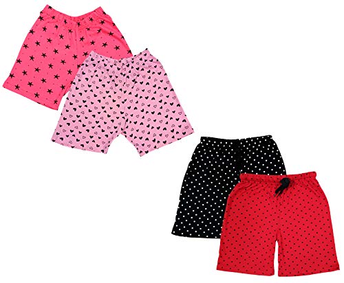 Image of IndiWeaves Girls Relaxed Fit Shorts (Multicolor9, 13-14 Years) Pack of 4