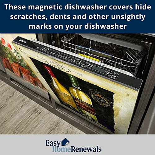 Appliance Art Magnetic Dishwasher Front Door Cover Sheet | Kitchen Appliance Décor | Vinyl Decal For Instant Update | Trimmable Magnet | Easy To Clean & Maintain | 23.5” X 26” | Geraniums #TOP5