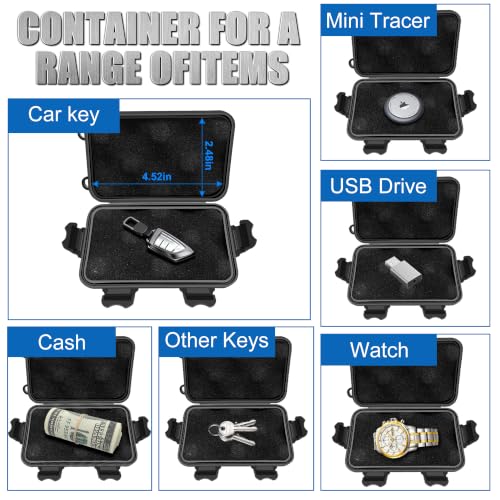 Image of Magnetic Key Box, Hide a Key Magnetic Car Waterproof Key Case for Outside Travel, Hide a Key Box for Cars, SUV, Truck - Black 3 Magnets 1Pack