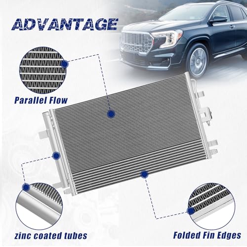 Image of Air Conditioning A /C Condenser Compatible with Chevrolet Equinox /GMC Terrain # 30082, 23270537, 84550136, 84782527, GM3030324