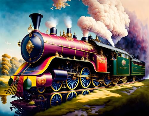 Illustration élégante de train sur toile GerRit 58 x 90 cm impression artistique