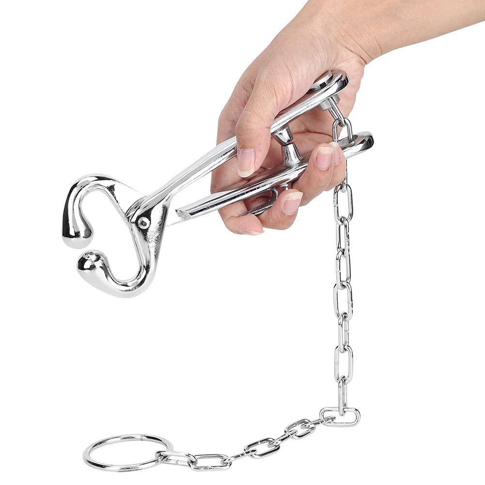 Pince à nez de vache en acier forgé galvanisé pour bétail, outil de traction de chaîne, pince à nez bovin, verrouillage automatique pour fermes, ranchs, vétérinaires