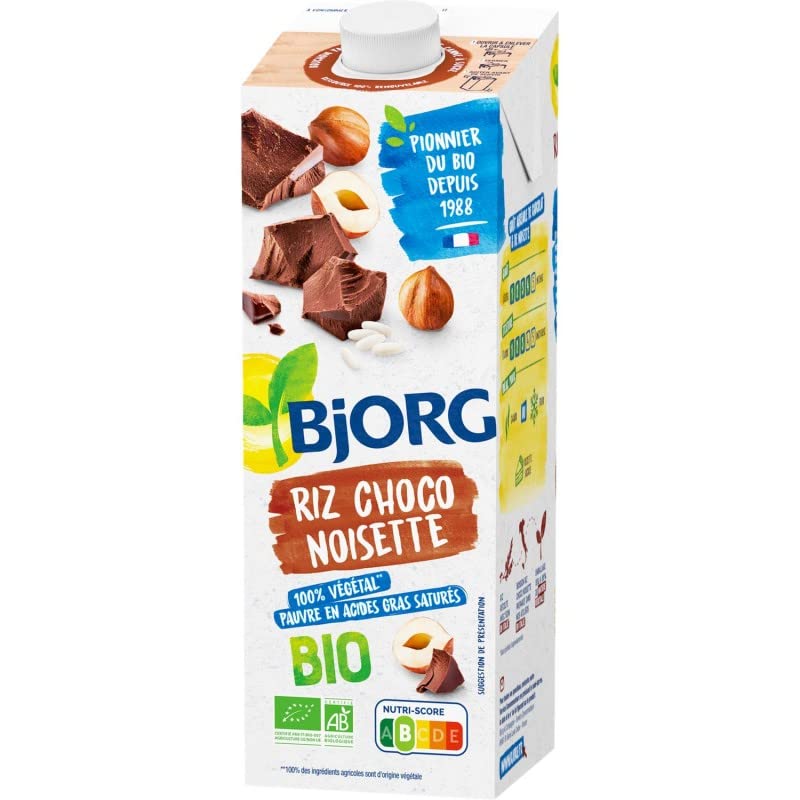 BJORG - BOISSON RIZ CHOCO NOISETTES BIO 1L - LOT DE 3
