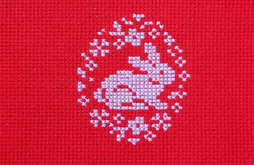 Image of Aida Cloth 14 Count Cross Stitch Fabric,19x28inch (14CT, Red)