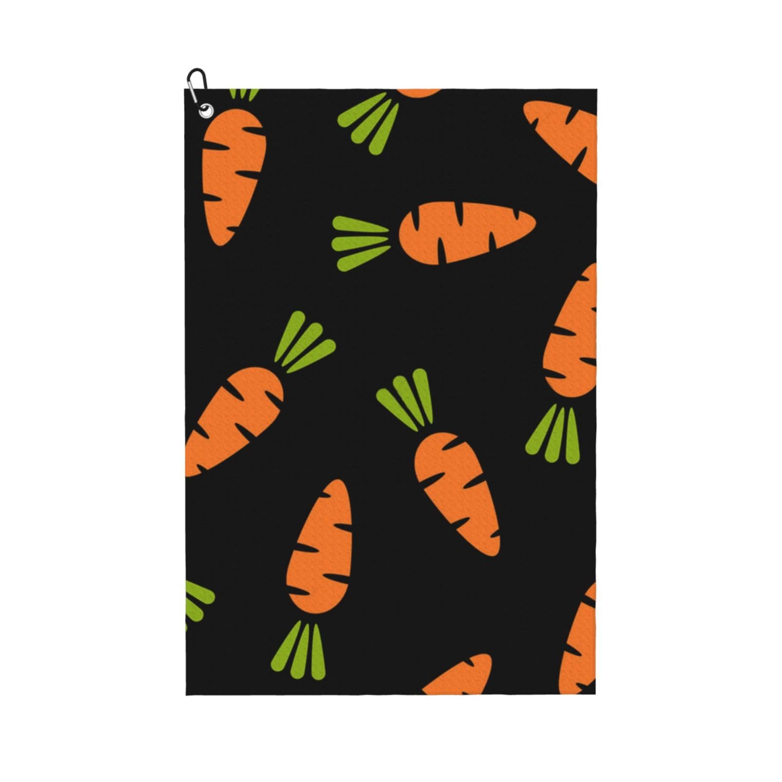Hnnkloy Cartoon Carrot, 16x24 in Portable Waffle Golf Towels with Carabiner Clip for Golf Bag