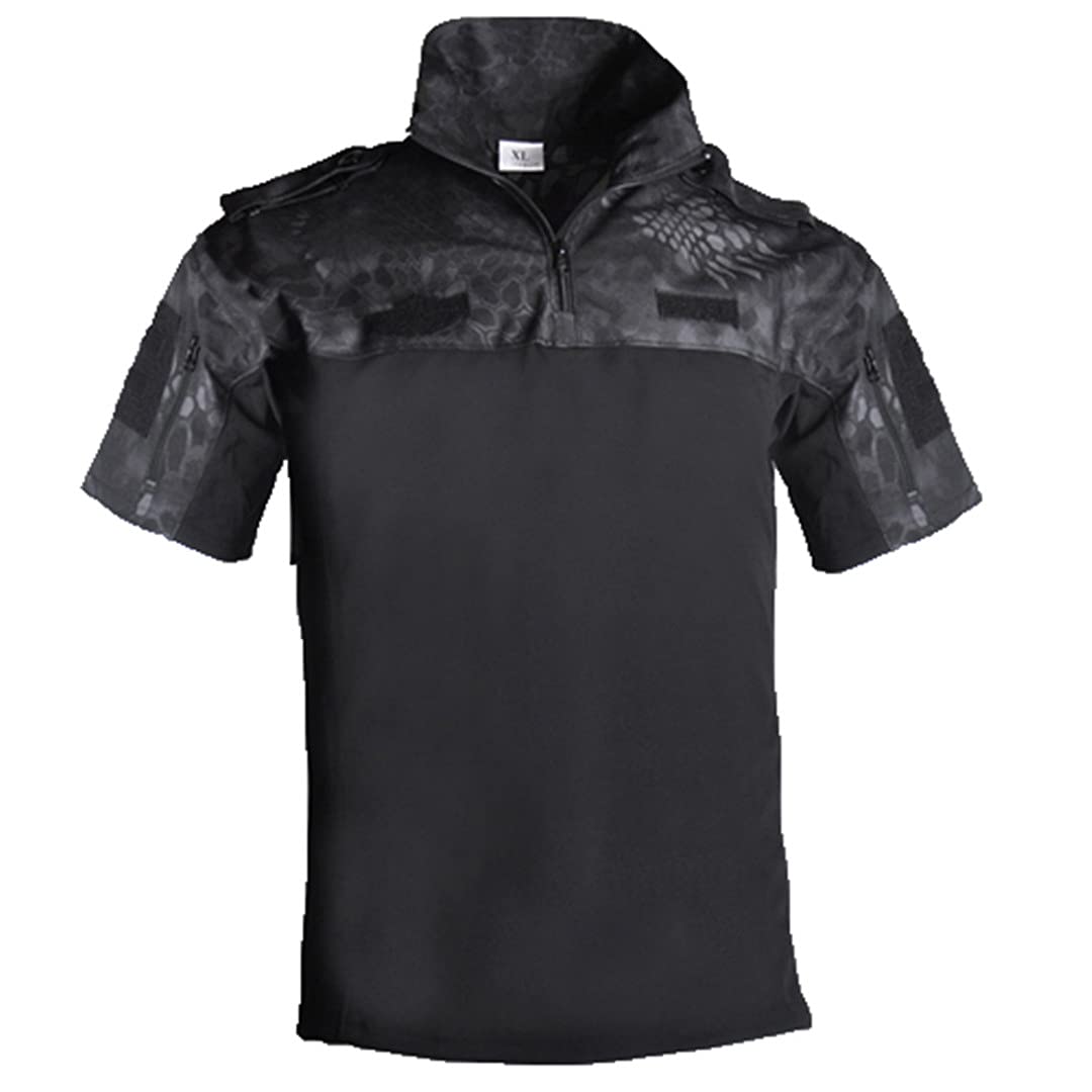Camicia da Trekking da Uomo Asciugatura Rapida Polo Breve T-Shirt Sportive T-Shirt tattiche Uniforme Militare Camicie Camouflage Manica Corta