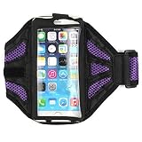 Fitness-Armband Jogging Oberarm kompatibel für Apple iPhone 6 / 6S / 7/8 Sport Oberarm Joggen Oberarm Tasche Wasserfest Arrow Mittel Lila