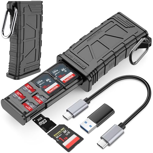 AboveTEK High-Speed SD Card Reader, 2-in-1 SD/Micro SD Card Holder & Reader, USB 3.1 Type-C UHS-II...