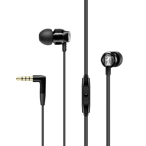 Sennheiser CX 300S In Ear Headphone with One-Button Smart Remote - Black - Black - In earphone
