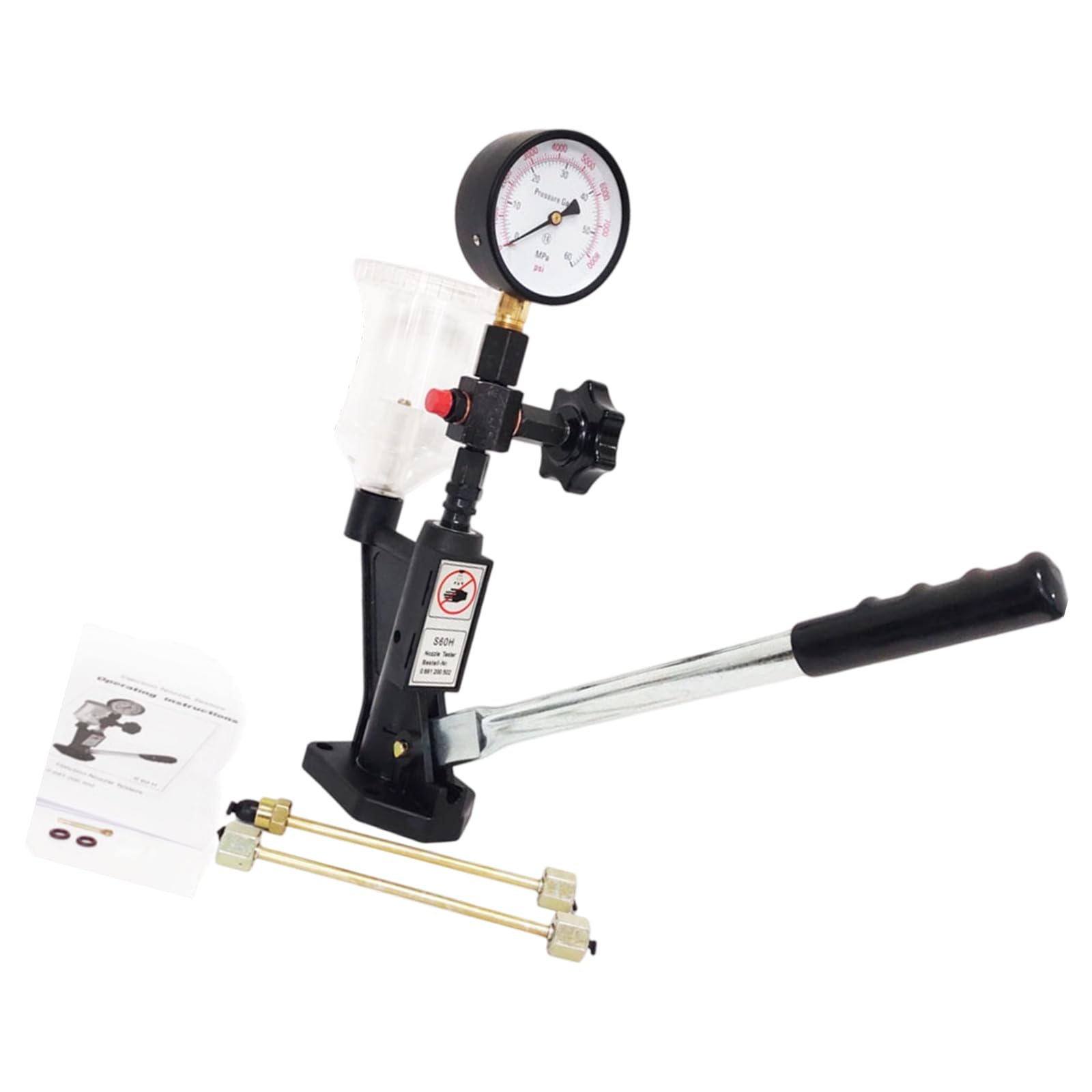 Tester di pressione del fluido di combustione 0 600 MisurazioneForo del pistone da 10 mm per analisi e manutenzione del motore Siringhe Tester di pressione