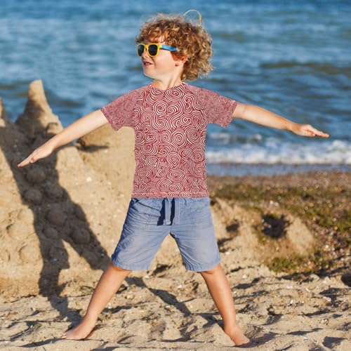 Kids Swimsuit Circle Spiral Dessert Food Sugar Candy Sunscreen T-Shirts Swimwear Sets UPF 50+4