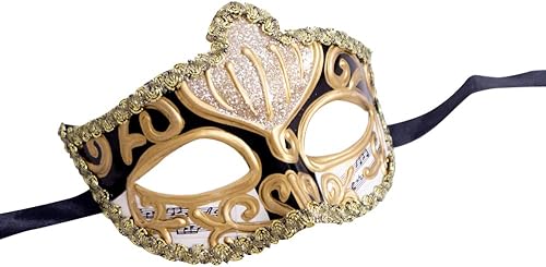 IDS Home Mardi Gras Mask máscara clásica británica para Halloween fiesta diversión Mardi Gras Carnaval de Río color negro