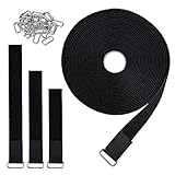 Litorange マジック結束バンド 長さ8M 幅広 多色 ステンレス バックル 30個付き 自由にカット 繰り返し可能 青/灰/橙 荷締めベルト マジックバンド 強力 耐熱 配線整理 配線 地震対策 荷物梱包 自転車 引越し用など