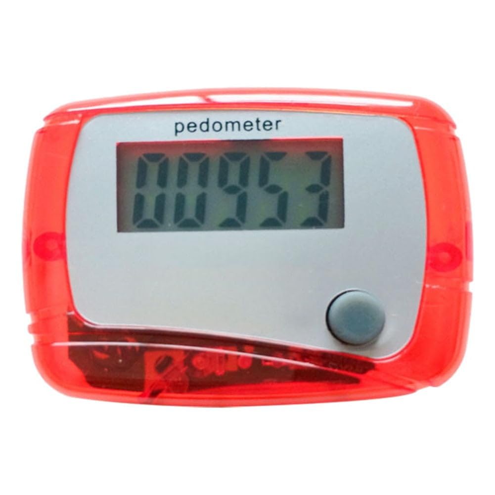Red Portable Counter Mini Digital LCD Pedometer Sports Walking Running Step Counter Meter Walking Distance Miles, Calorie Counter, Daily Target Monitor, Exercise Time Pedometers Fitness Technology