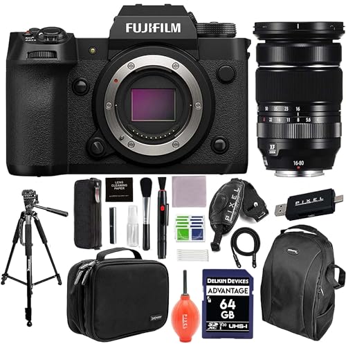 Fujifilm X-H2 Mirrorless Camera with XF16-80mm Lens - Black with Advanced Bundle, Promaster Rope Strap, Impulse Handy Case, Pixel Hurricane Blower, Handstrap & More | Fuji xh2