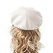 Wool Berets for Women White Knit Cap Rhinestone Ladies Barret Paris Barre Hat