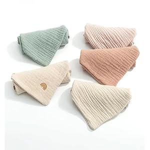 Musselintücher für Babys, Neugeborene, Unisex, Lätzchen, Baby, Mädchen, Jungen, bequem, Musselin, Spucktuch, 100% Baumwolle, 5 Stück