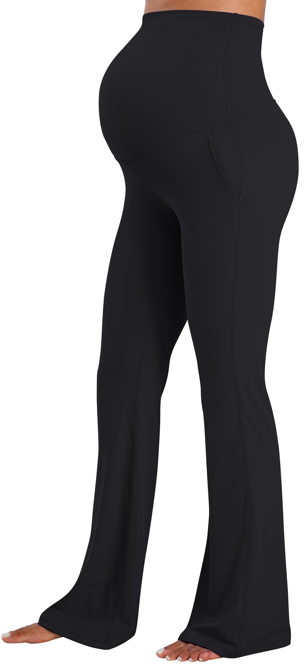Sunzel Umstands-Leggings mit Taschen über dem Bauch, butterweich, Schwangerschaft, weites Bein, Yogahose