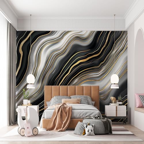 Papier peint marbre de luxe 3D au design moderne avec impression agate premium - 6