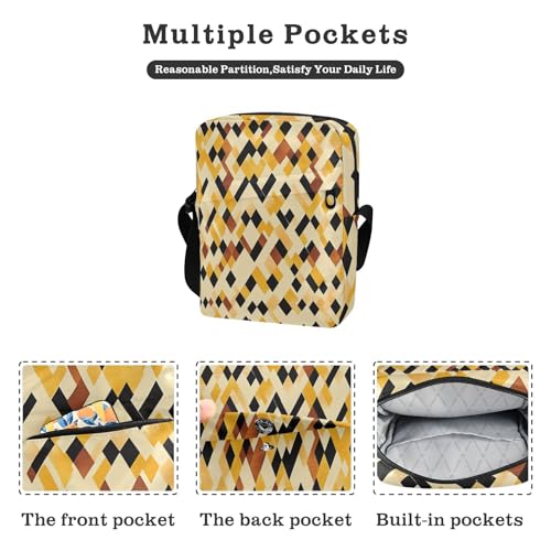 messenger bag mens shoulder bag Cross Body Purses Adjustable Strap for Casual Casual- Yellow Terracotta2