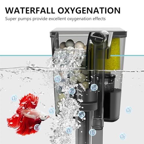 Wonderfactory G1-0001 Ultra-Quiet 80 Gph Fish Tank Filter, Hang-On Back Aquarium Filter With Biochemical And Mechanical Filtration For Up To 15 Gallon Aquariums, Powerful Water Pump For Freshwater And Saltwater Tanks thumb #3