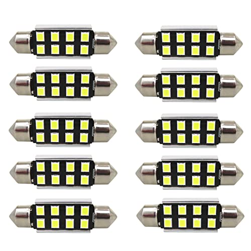 Image of WLJH White 39mm C5W LED Bulb for Interior Dome and Map Lights