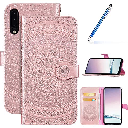 Robinsoni Case Compatible with Samsung Galaxy A50 Phone Case Wallet Galaxy A50 Leather PU Phone Cover Shockproof Kickstand Case Flip Note Book Style Phone Cover Heavy Duty Case Hard Case Mandala