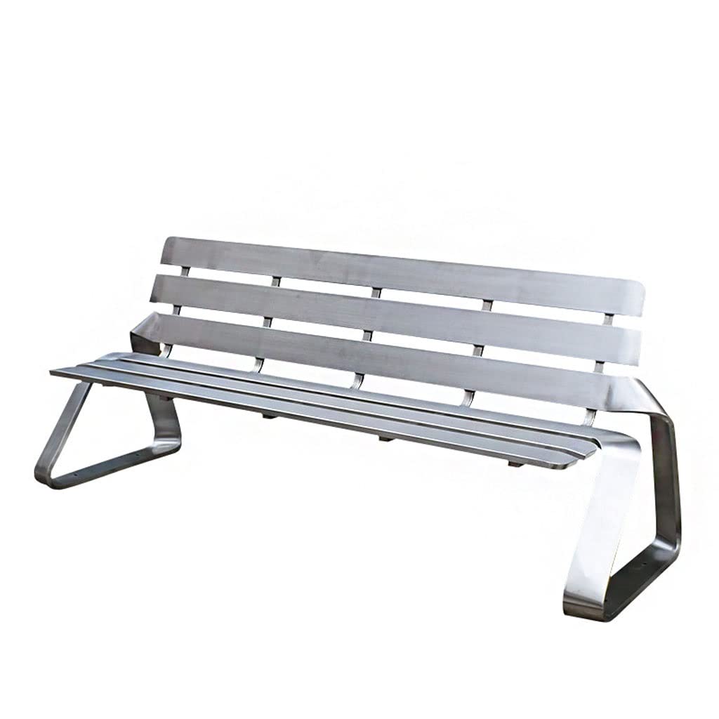 Banco de Jardín Asiento de Parque al Aire Libre Simple y Creativo, Banco Ocio Acero Inoxidable, Descanso for Centro Comercial, Metal, Silla Playa