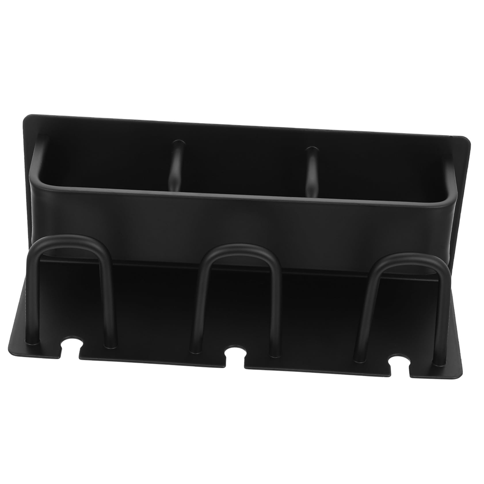 Hohopeti Porta Spazzolino da Denti Drenaggio Integrato da Parete in Alluminio Nero per Asciugare Naturalmente Spazzolini e Bicchieri, per Bagno e Cucina