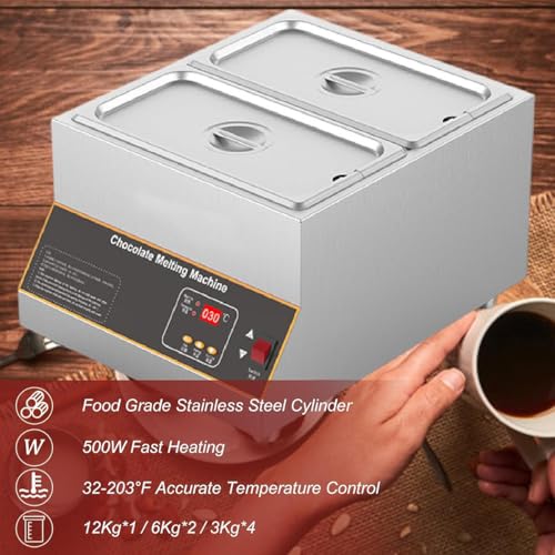 Máquina eléctrica para derretir chocolate 500W 2 compartimentos miniatura 4
