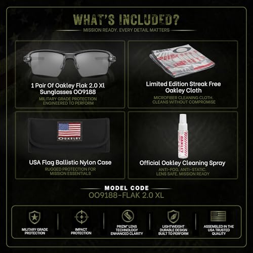 Image of Oakley Standard Issue SI Flak 2.0 XL Blackside Collection Military Grade Sunglasses With Official Eyewear Kit