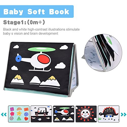 Aolso Infant Tummy Time Soft Books - Double Sided Activity Book with Safe Mirror, Newborn Sensory Play Toys 0 months+ - Image 4