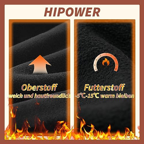 HIPOWER 3er Pack Thermoleggings Damen Mit Taschen Leggings Gefüttert Winter High Waist Fleece Warme Leggins Blickdicht Schwarz Sport Thermounterwäsche Laufhose Yogapants(A-Schwarz+Grau+Navy,S-M)