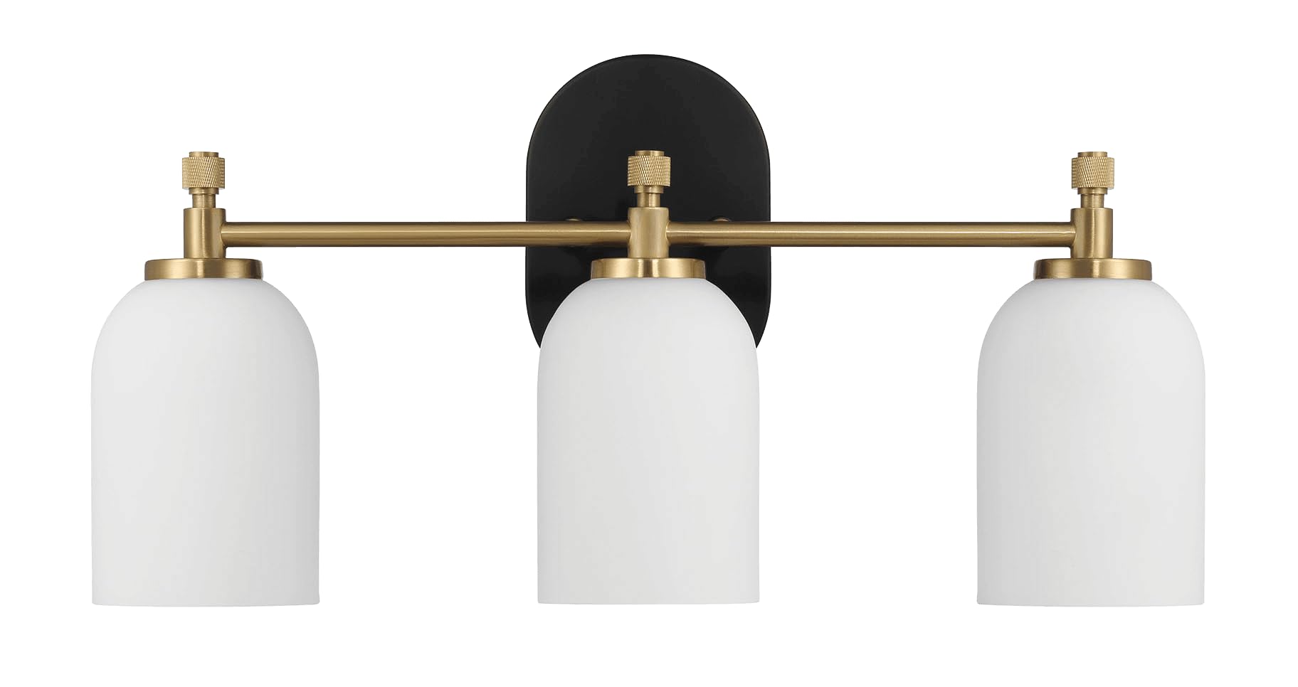 VDOQTLJT Enhance Bathroom Ambiance with Three-Light Wall Fixture Elegant Frosted Glass Brushed Gold Finish 20.5" Wide