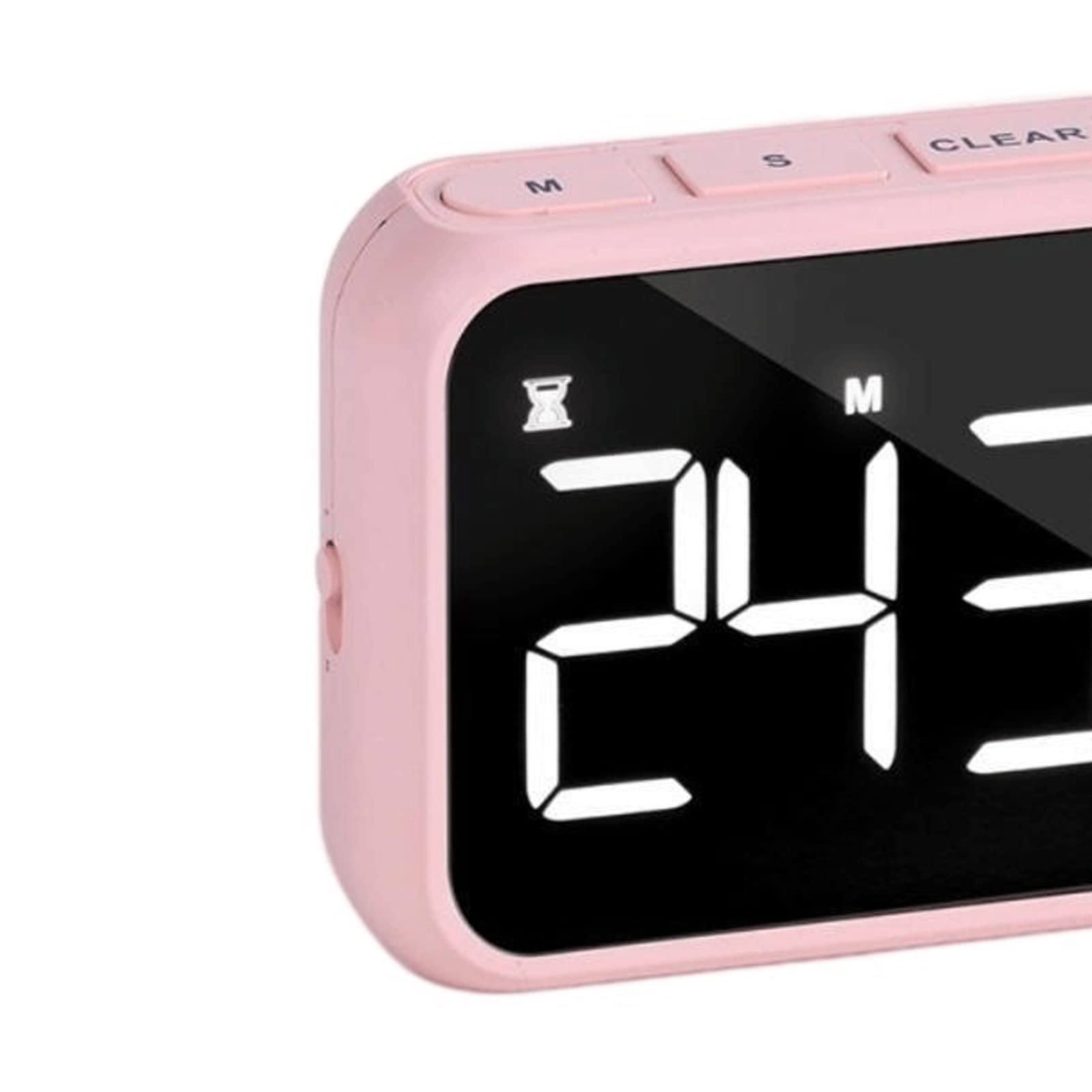Ofenthermometer, multifunktionaler Küchentimer, Wecker, Timer für das Kochen zu Hause, Countdown, Stoppuhr, Anzeige, Timerzähler (Pink) (Schwarz)