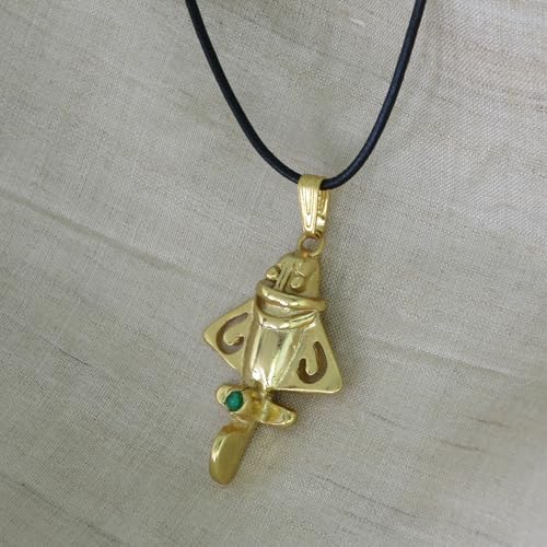 Image of Across The Puddle Colombian Emerald & Multi-Material Options | Quimbaya Flyer Pendant Necklace | Ancient Alien Golden Jets Collection