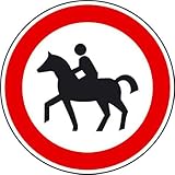  Betriebsausstattung24® Für Reiter verboten Verkehrsschild/Betriebs- und Privatkennzeichnung, Alu, 20 cm