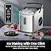 EUHOMY Ice Maker Countertop, 9 Cubes Ready in 6 Mins, 26lbs/24H, Self-Cleaning, Portable Ice Maker Machine with Carry Handle, Basket and Scoop, 2 Sizes of Bullet Ice for Home, Kitchen, Office