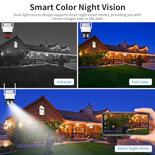 Image of VSTARCAM Outdoor Waterproof PT Network Camera, 1080P Wired Cameras for Home Secuirty Camera with Bluetooth Connection, Color Night Vision, Motion Detection & Tracking,Light & Siren Alarm, SD /Cloud 03