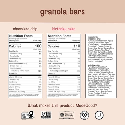 Image of MadeGood Chewy Granola Bars Variety Pack, 36-Pack Snack Bars