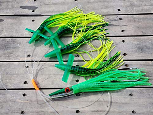 Lobo Lures #222 Green Machine Tuna Bullet 400lb Leader y Gancho 10/0 miniatura 6