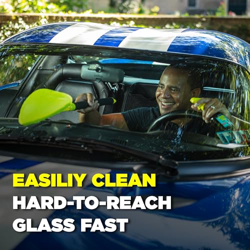 Image of Invisible Glass 99031 Reach & Clean Glass Windshield Cleaner Tool Combo Kit With Premium Aerosol Cleaner, Extendable Handle, (2) Reusable Quick Change Microfibers, and Storage Bag 19 Ounce (Pack of 6)
