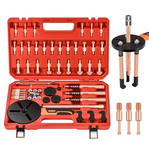 Tolneek 55-in-1 Bearing Puller Kit, Wheel Bearing Removal Tool & Blind Bearing Puller Set, Heavy-Duty Inner/Outer Bearing Separator for Industrial, Includes 12 Sizes Extractor & Portable Case