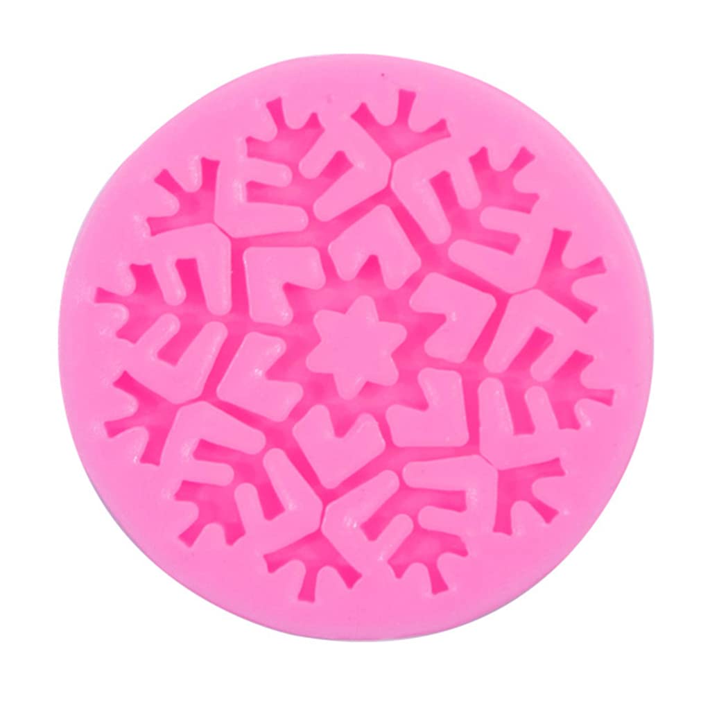 MALSSE Silicone Mold for Soap Christmas Decoration Jelly, Chocolate Making Fondant Snowflake Design Fondant Mold Snowflake