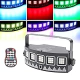 Discolicht Partylicht, 7 Farben LED RGB Licht DJ Projektor Musikgesteuert DJ Disco Lichter mit Fernbedienung, Sprachsteuerte LED Party Lampe f&uuml;r KTV Bar Familientreffen Hochzeit
