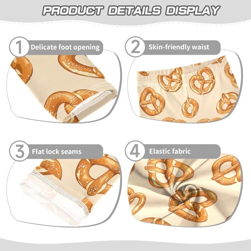 ZZKKO Girls Leggings Golden Brown Salted Begger Cake Toddler Girls Clothes Leggings for Girls Toddler Girls Leggings 3-4T3