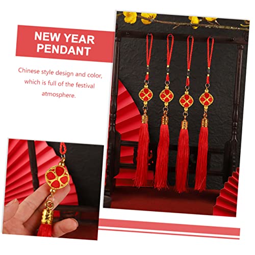 Abaodam 10pcs Plant Spring Festival Decor Festive Items Holiday Items Lucky Charm Door Hanging Decor Mini Lantern Ornaments car Pendant Lucky Metal Fabric Door Hanging