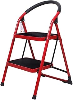 Ladder Step Ladders 2 Step Ladder Stool Folding Stepladders with Sponge Handgrip Anti-Slip Sturdy and Wide Pedal 2.5ft Lightweight Carbon Steel Ladder Portable Step Stool
