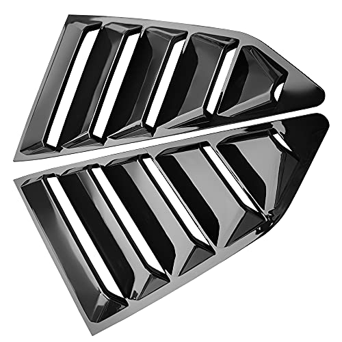 Ikon Motorsports, Window Louver Compatible With 2016-2023 Chevy Camaro, Gloss Black Window Visor Guards Sun Shade Cover Rain Sun Windshield Louvers, 2017 2018 2019 #TOP4