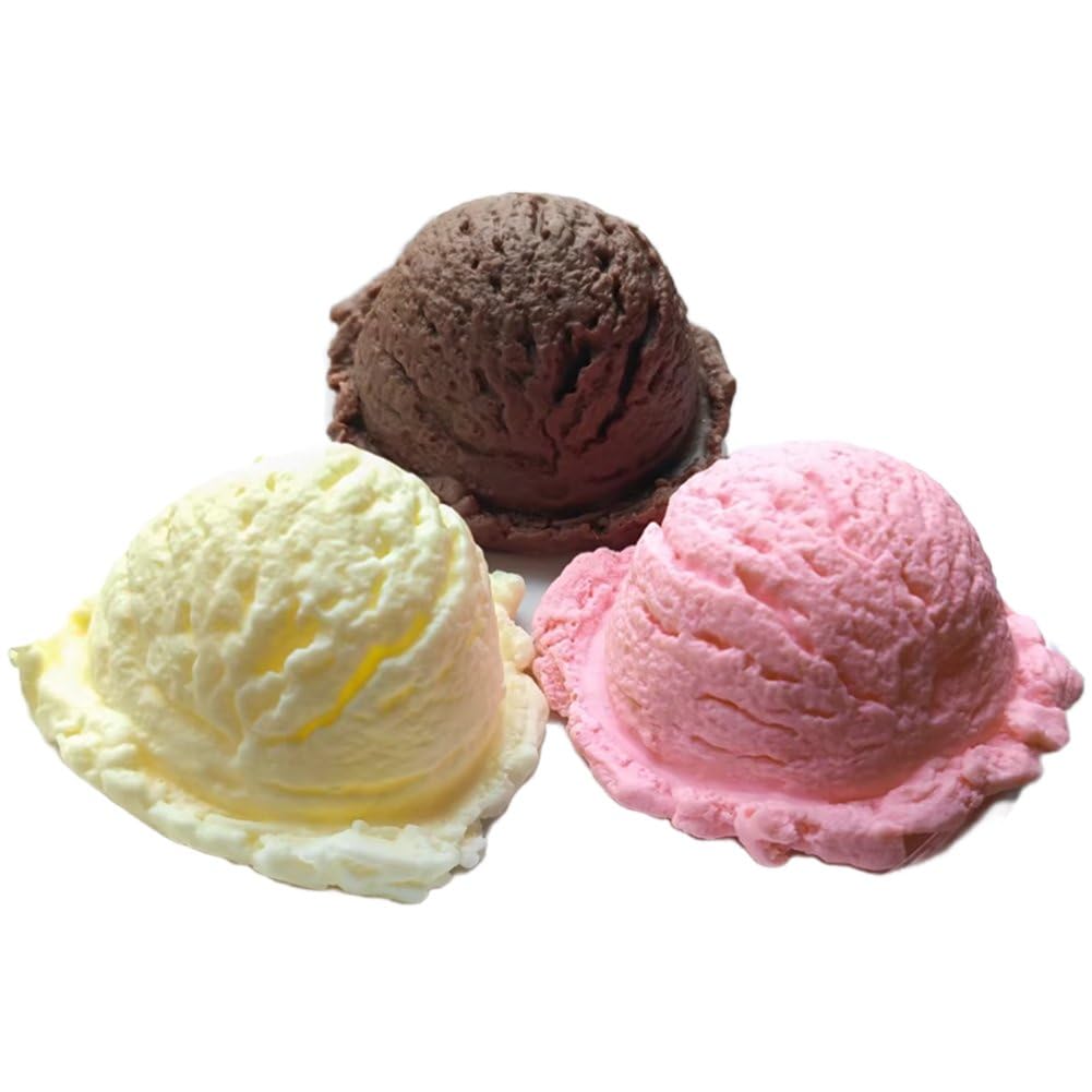 Ericetion As Shown 3Pcs Simulation Ice Cream Ice Cream Display Props Ice Cream Balls Ice Cream Cone Model Artificial Ice Cream Scoops Dessert Models Fake Ice Cream Balls